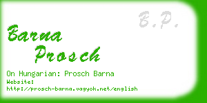 barna prosch business card